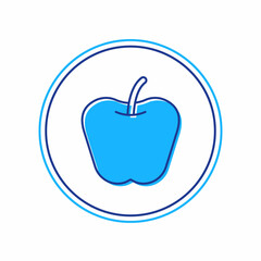 Filled outline Apple icon isolated on white background. Excess weight. Healthy diet menu. Fitness diet apple. Vector