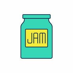 Filled outline Jam jar icon isolated on white background. Vector