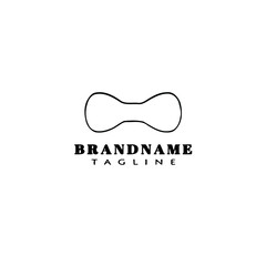 bow tie cartoon logo icon design template black vector illustration