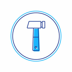 Filled outline Hammer icon isolated on white background. Tool for repair. Vector