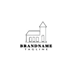 Fototapeta premium church logo cartoon icon design template black isolated vector