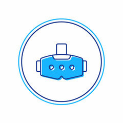 Filled outline Virtual reality glasses icon isolated on white background. Stereoscopic 3d vr mask. Optical head mounted display. Vector
