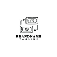 money or finance logo cartoon icon design template black isolated vector