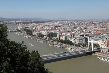 A high angle view of the city of Budapest in Hungary