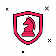 Filled outline Chess icon isolated on white background. Business strategy. Game, management, finance. Vector