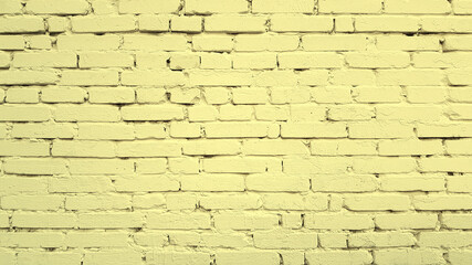 Brick bright yellow wall background or texture.
