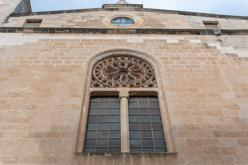 Main facade of the Christian convent of San Vicente Ferrer in the Majorcan town of Manacor