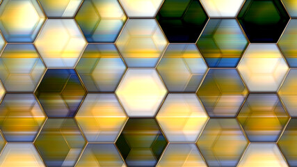 glass hexagon. art web pattern.  beautiful colorful background