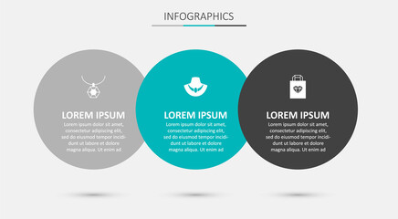 Set Necklace on mannequin, Pendant necklace and Shopping bag jewelry. Business infographic template. Vector