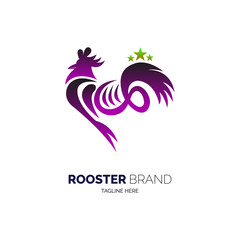 Fototapeta premium Rooster logo template design vector for brand or company and other