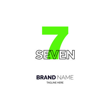 7 seven logo template design vector for brand or company and other