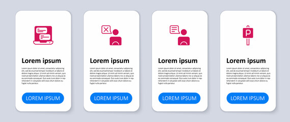 Set Parking, Taxi driver, and mobile app. Business infographic template. Vector