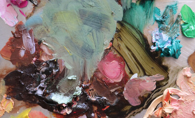 Oil painting thick paint surface on canvas. Modern Abstract Art Painting. Modern art. Contemporary...