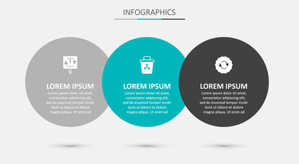 Set Infectious waste, Recycle symbol and . Business infographic template. Vector