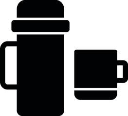 camping and outdoor icons coffee jug and jar