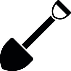 camping and outdoor icons shovel and construction