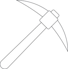 camping and outdoor icons pickaxe and miner