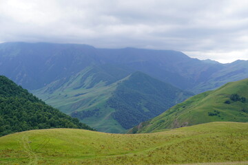 Fototapeta premium Landscape with sky and clouds. Rocks and hills