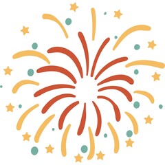 Colorful xmas firework flat vector icon isolated