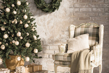 background with christmas interior