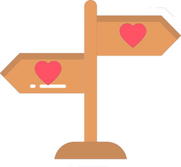 honeymoon icons direction and heart