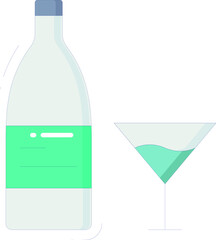 honeymoon icons wine bottle and marriage