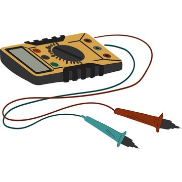 Electrical tester ampere meter icon flat vector