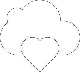 honeymoon icons cloud heart and heart