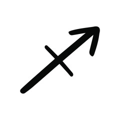 Vector Sagittarius zodiac sign. Astrology horoscope symbol on white background.