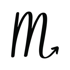 Vector Scorpio zodiac sign. Astrology horoscope symbol on white background.