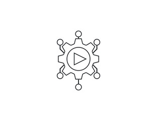 Workflow, automation, processing icon. Vector illustration. Flat design.