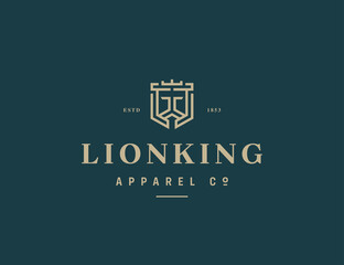 Vintage modern lion king logo