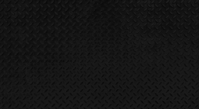dark black steel checkered plate texture and background. black with rhombus shapes for industrial concept design. diamond steel plate texture background. non slip steel grating.