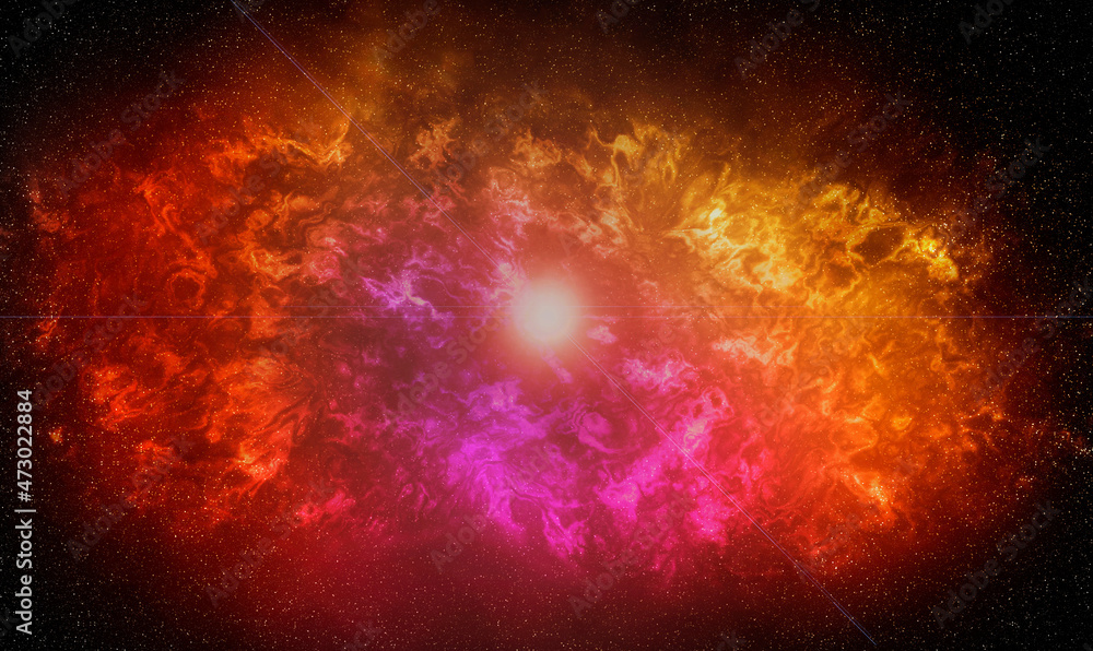 Wall mural nebula in outer space, planets and galaxy.