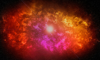 Naklejka premium Nebula in outer space, planets and galaxy.