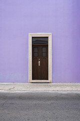 Lilac Purple Wall with Door - 473024847