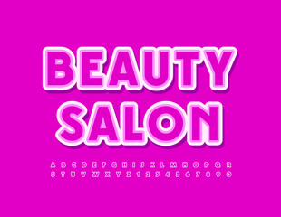 Vector glamour Sign Beauty Salon. Pink Creative Font. Ariistic Alphabet Letters and Numbers set