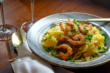 Fettuccine Alfredo Cajun Shrimp