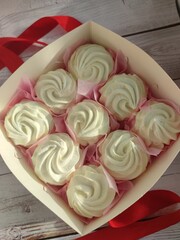 Gift box with tasty homemade Zefir