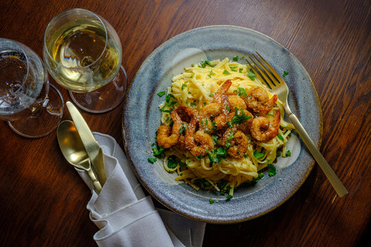 Fettuccine Alfredo Cajun Shrimp