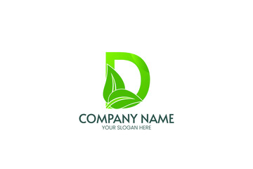 green company logo initial letter d concept eco friendly 