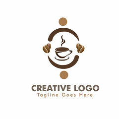 Coffe Care Cafe Logo Design Vector with Style Minimalist