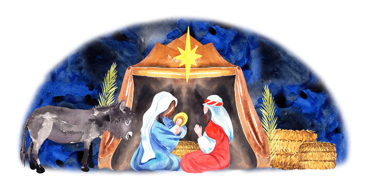jesus birth manger clipart
