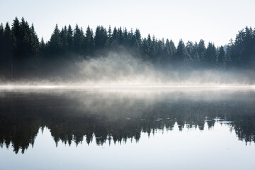 Misty morning on the lake.