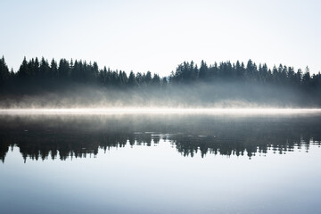 Misty morning on the lake.