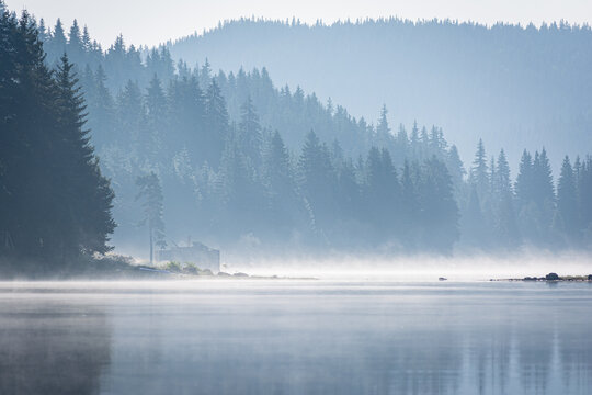 Foggy morning in the mountains.