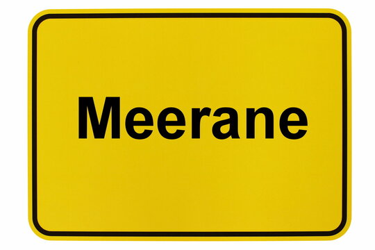 Illustration eines Stadteingangsschildes der Stadt Meerane