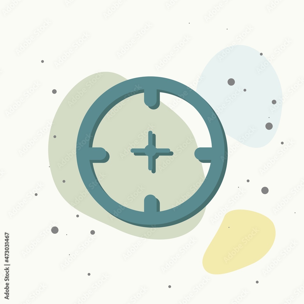 Poster vector icon target on multicolored background.