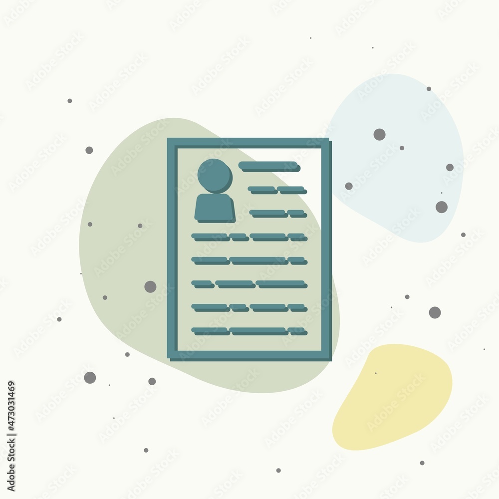 Poster resume vector icon on multicolored background. layers grouped for easy editing illustration. for you
