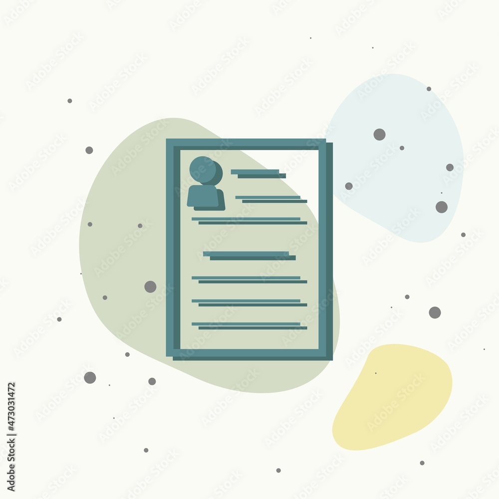 Poster resume vector icon on multicolored background. layers grouped for easy editing illustration. for you